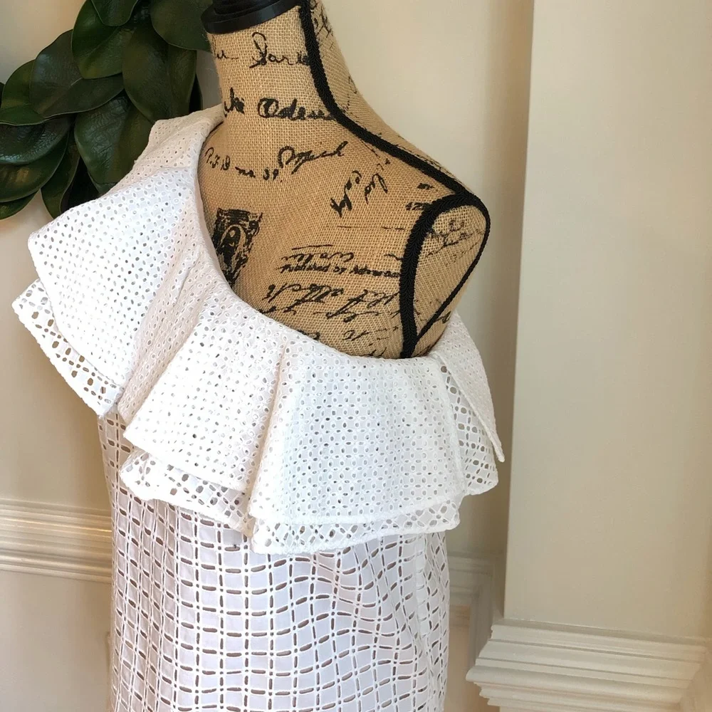 J. Crew Eyelet One Shoulder Top  NWT